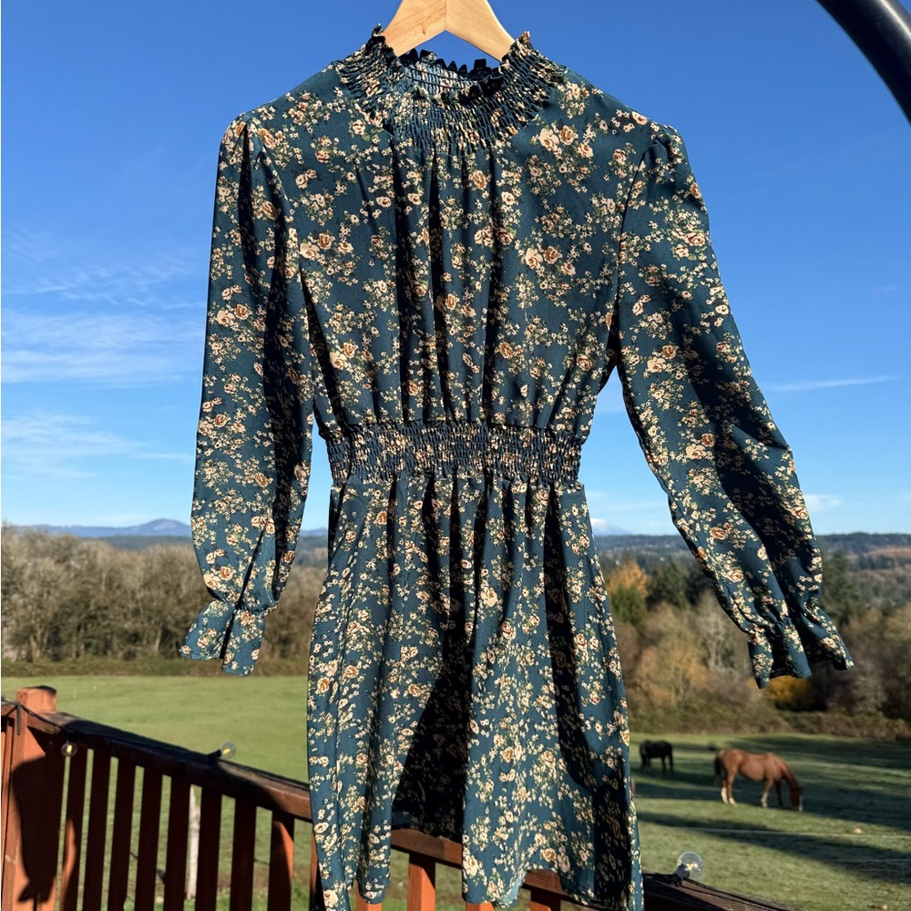 SHEIN Blue Floral Dress